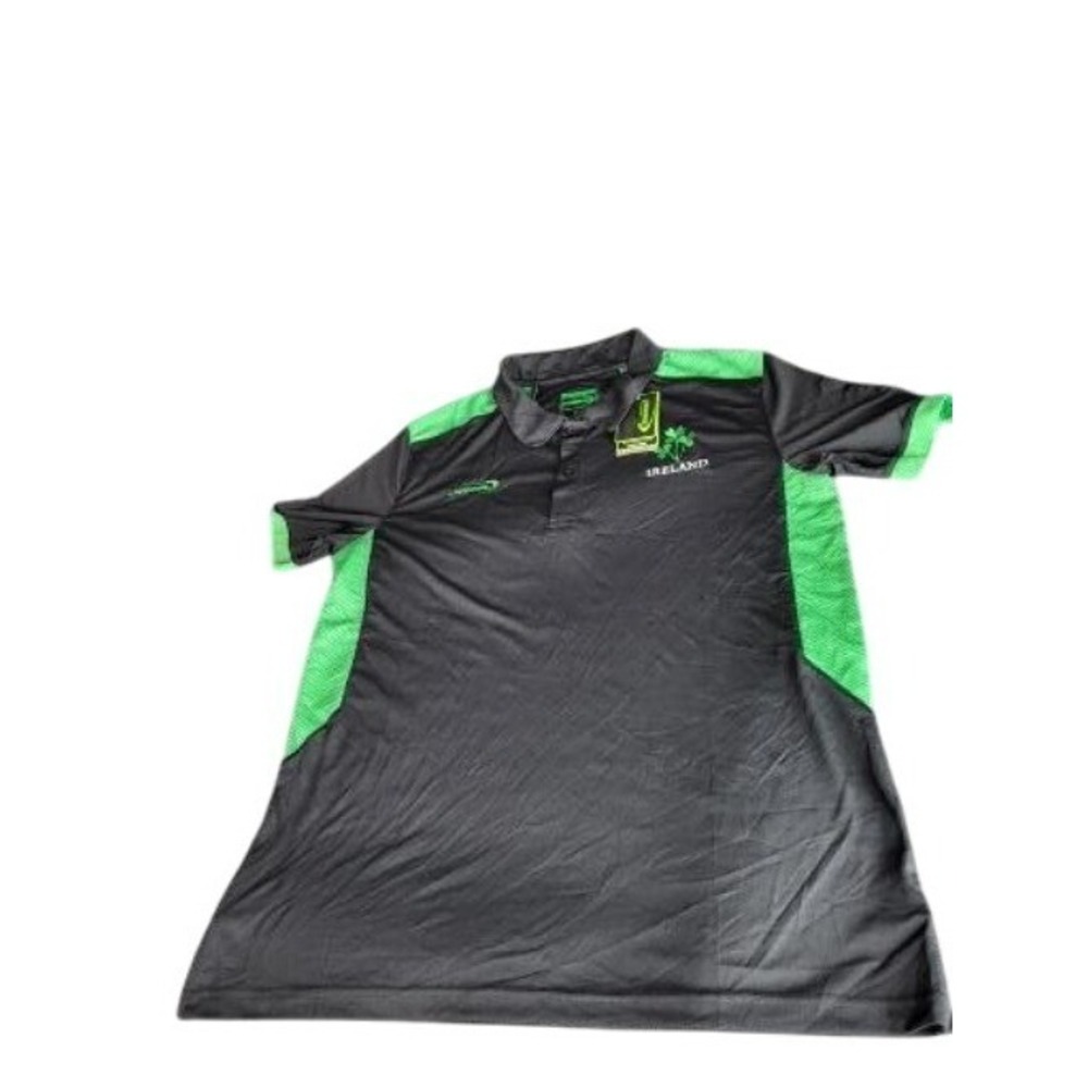 Lansdowne Ireland Drylans Polo Mens XL Black Green‎ NWT Performance Rugby Shirt